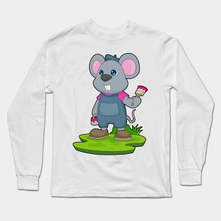 Mouse Painting Paint brush Long Sleeve T-Shirt